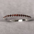 thumbnail image 2 of Gaspara Round Cut Red Garnet Anniversary Gift For Women's 925 Sterling Silver, 2 of 5