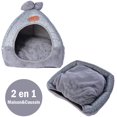 thumbnail image 4 of Yurta Cama de tela para gatos y perros con almohada, cálida y lavable, plegable, para mascotas, cama para perros de otoño e invierno, cómodo colchón para mascotas, color rosa M Sailing Electrónica, 4 of 5