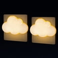 thumbnail image 1 of Luz de noche de nube con enchufe eléctrico [Juego de 2] Lámpara de noche infantil nómada, aplique LED pequeño para habitación de bebé, lámpara de pared para pasillo e iluminación de escalera., 1 of 5