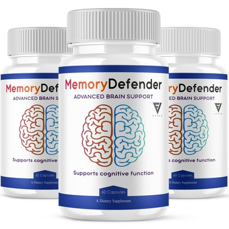 (3 Pack) Memory Defender Advanced Nootropic Capsules, MemoryDefender Maximum Strength Brain and Mind Health Support Formula (180 Capsules)