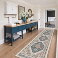 thumbnail image 2 of Roxstand 2'x10' Washable Runner Rug for Hallway Entrance Bedroom Entryway, Vintage Oriental Non Slip Stain Resistant Kitchen Rugs, Blue, 2 of 10