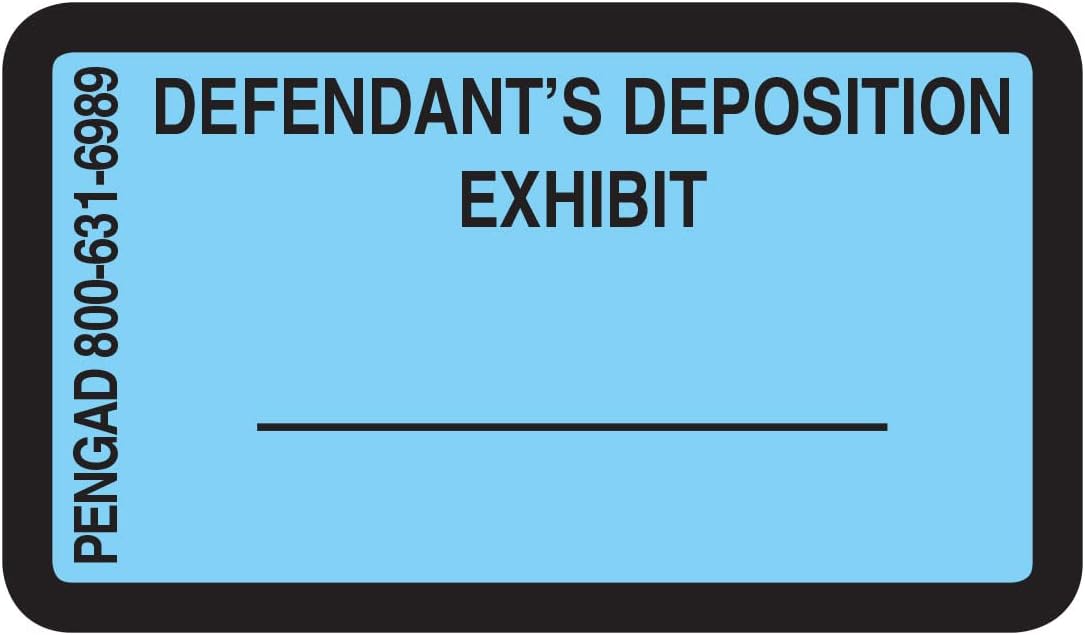 Legal Exhibit Label Stickers, 7/8 X 11/2 Inches, 492 Labels Per Pack (DEFENDANT's Deposition
