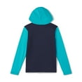 thumbnail image 2 of Speedo Boy's UV Protection Graphic Long Sleeve Hooded Rashguard Swim Shirt - Scuba Blue, Size M, 2 of 2