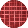 thumbnail image 1 of Ahgly Company Machine Washable Indoor Round Checkered Red Modern Area Rugs, 3' Round, 1 of 4