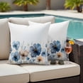thumbnail image 4 of Poppy Flowers Outdoor Waterproof Pillow Covers, Botanical Spring Summer Floral Decorative Square Throw Pillowcase Sofa Cushion Sham for Patio/Couch/Chair, 24"x24" 2 Pack, 4 of 8