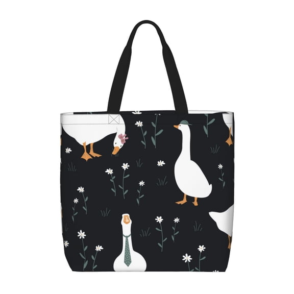 Naloa Fashionable Goose Tote Bag for Women, Foldable Tote Bag With Zipper, Large Shoulder Bag, Top Handle Handbag for Travel, Work, Shopping