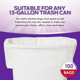 thumbnail image 5 of PAMI Tall Kitchen Garbage Bags with Twist Ties Lavender Plastic Trash Bags, 13 gal 100-Pack, 5 of 5