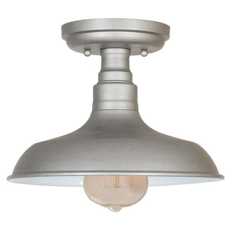 Design House 519876 Kimball 1-Light Ceiling Mount Industrial Light, Galvanized Steel