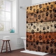 thumbnail image 6 of Dog Claws Painting Shower Curtain for Bathroom Decor, Vintage Brown Wood Striped Farm Waterproof Fabric Shower Curtain, 36"x78" Set with 12 Hooks, 6 of 9
