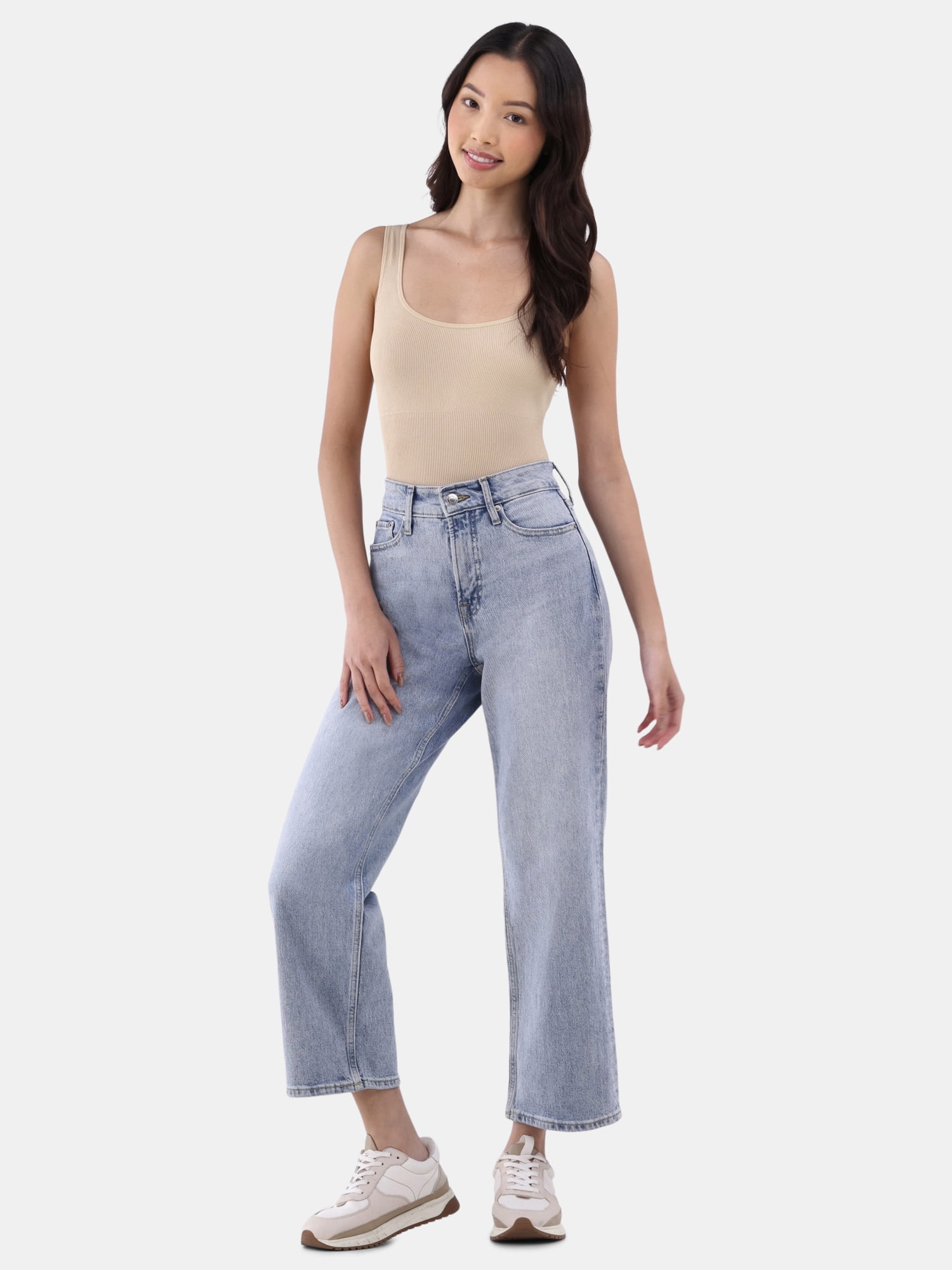 No Boundaries Seamless Ribbed Square Neck Bodysuit 2-pack, Sizes XS-3XL
