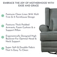 thumbnail image 5 of Evolur Melbourne Wing Back Swivel Glider I Nursery Glider I Durable Soft Fabric I Bonus Pillow In Iron, 5 of 21