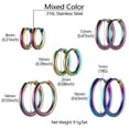 thumbnail image 5 of [Clearance] 4 Pairs Small Hoop Earrings for Men Women Colorful Stainless Steel Huggie Hoop Earring Hypoallergenic Piercing Jewelry Set 8/10/12/14/16mm Gift on Clearance, 5 of 7