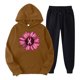 thumbnail image 1 of Puntoco Conjunto De Sudadera Y Pantalones Estampados Con Capucha De Manga Larga Informal Para El Día Del Cáncer De Mama De Otoño E Invierno Para Mujer Marrón Xxl, 1 of 2