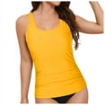 thumbnail image 5 of Jdkau Tankini Tops for Women Swimwear Top Only Tummy Control Tankini U Neck Wide Straps Swimwear Tops No Bottom（Yellow,XL）, 5 of 9