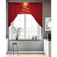 thumbnail image 3 of Merry Christmas Kitchen Curtains Swag Valance for Windows/Bathroom/Cafe, Decorative Sparkles Holiday New Year Rod Pocket Drape Panel Swag Curtains Valance for Bedroom/Living Room 56"x36", 3 of 6