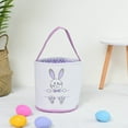 thumbnail image 3 of Bearachild Bolsa de conejito de gran capacidad, cesta de Pascua resistente al desgaste, cubos de vacaciones presentes, patrones surtidos, bolsas Almacenamiento y organización del hogar Huella morada, 3 of 6