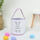 thumbnail image 5 of Wosthever Bolsa de conejito de gran capacidad, cesta de Pascua resistente al desgaste, cubos de vacaciones presentes, patrones surtidos, bolsas Almacenamiento y organización del hogar Huella morada, 5 of 6