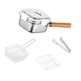 thumbnail image 3 of Mini freidora cuadrada con asa para cocinar al aire libre, ideal para preparar fideos y leche, para salsas, pollo, , papas fritas. Tapa blanca, 3 of 8