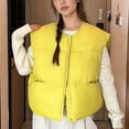 thumbnail image 2 of Lovzfmll Veste Décontractée pour Femme, Style à Capuche à Manches Longues Coloré Jaune, TG, 2 of 9