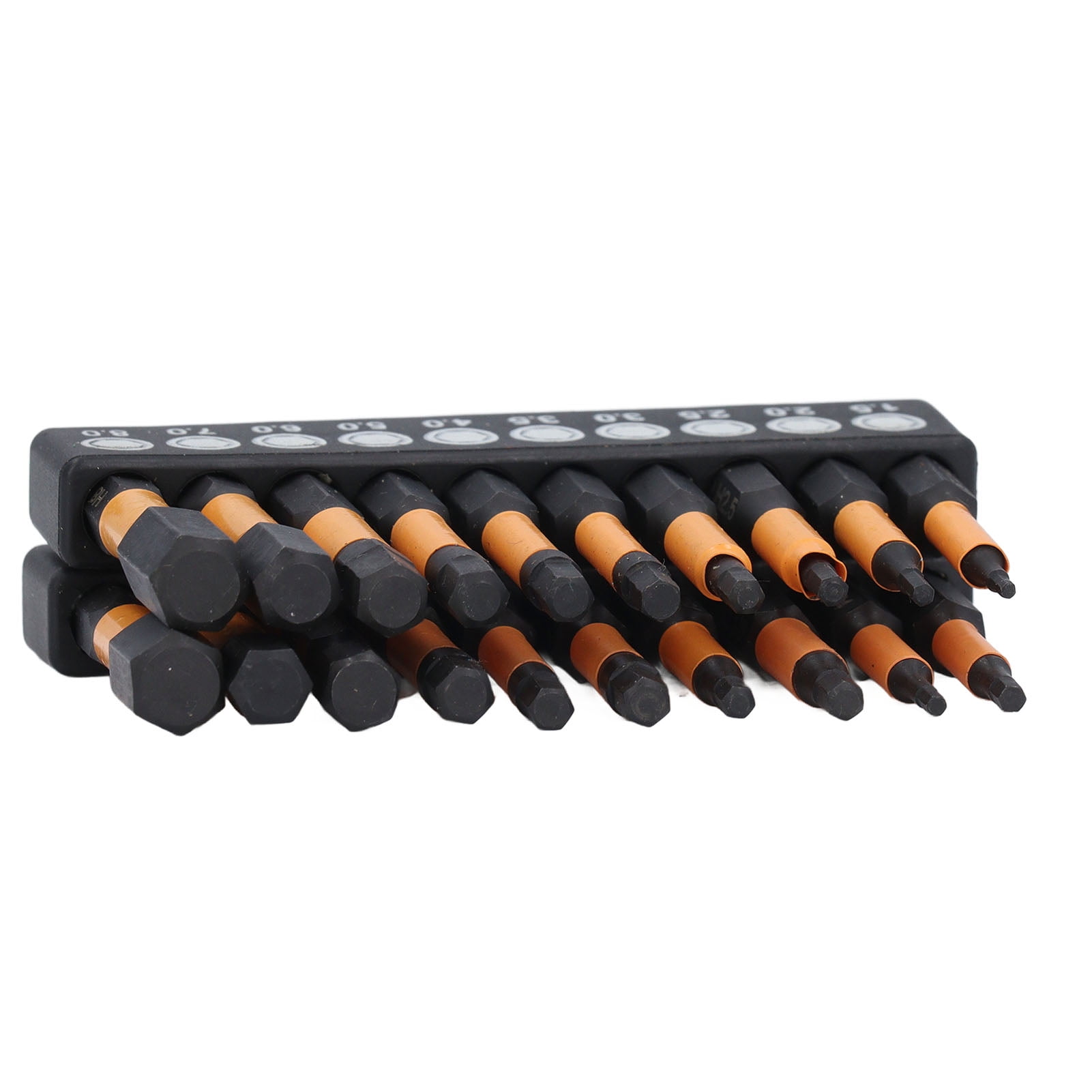 Riousery 20 Pieces Hex Bit Set with 1/4 Inch Shank, Metric and Imperial Magnetic Alloy Steel Bits for Screwdriver and Impact Drill Maintenance, 3.54 in / 9.00 cm