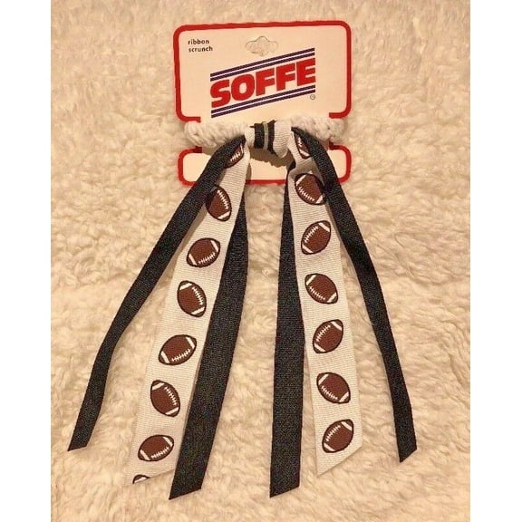 Soffe Football Ribbon Scrunch Black/White NEW
