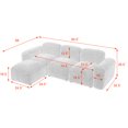 thumbnail image 3 of L-Shape Modular Sectional Sofa, Teddy Fabric Large Sofa Couch with 2 Pillows, DIY Combination 4-Seater Sectional Sofa for Living Room Apartment, 3 of 7