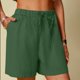 thumbnail image 1 of MKLEKYY Pantalones Cortos de Mezclilla para Mujer, de Lino, de Color Liso, Cómodos, de Pierna Ancha, para Ocio, de Cinco Octavos, 1 of 4