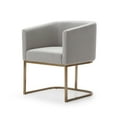 thumbnail image 3 of Modrest Yukon Modern Light Grey Fabric & Antique Brass Dining Chair, 3 of 5