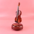 thumbnail image 2 of unbranded 1Pc Mini Violin Music Box Rotating Violin Model Plastic Desktop Instrument Adornment Brown 21x3.7in, 2 of 7