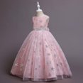 thumbnail image 5 of LEEYNEER Flower Girls Maxi Dress Bridesmaid Wedding Pageant Party Princess Floral Boho Vintage Lace Dance Gown Formal Evening Dresses, 5 of 7