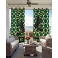 thumbnail image 4 of Happy St. Patrick's Blackout Curtains 45 Inches Long, Cute Legs Coin Green Shamrock Leaves Thermal Insulated Black Out Curtains, Darkening Window Curtain for Bedroom Living Room 52"x45" 2 Panels, 4 of 9