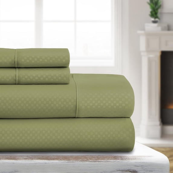 Luxury Ultra Soft Checkered 4 Pc Sheet Set By Sharon Osbourne Home