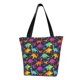 thumbnail image 1 of Fotbe Colorful Dinosaur Bolsa de Playa con Estampado, Bolsa de Hombro, Bolsa de Mano Espaciosa, Bolsa de Viaje Ligera, Bolsa de Compras Versátil, 1 of 6