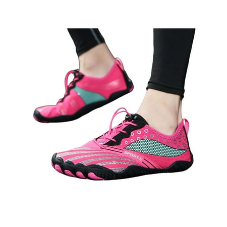

Kesitin Womens Mens Beach Shoe Slip On Aqua Socks Quick Dry Water Shoes Lightweight Anti-Slip Flats Climbing Barefoot Swim Sneakers Rose Red 7.5