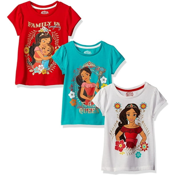 Disney Girls' Little Girls' 3 Pack Elena of Avalor T-Shirts - Walmart.com