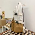 thumbnail image 2 of Women Backpack Contrast Color Book Bags for Teenage Girls with Pendant  School Backpack  White, 2 of 10