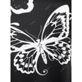 thumbnail image 4 of Camiseta de Pañuelo con Estampado de Mariposa en Talla Extra Rosegal  Mangas largas de talla grande, 4 of 5