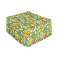 thumbnail image 1 of Fruit Rectangle Pouf, Ripe Mango Silhouettes on Leafy Branches Botanical Pattern, Under Desk Foot Stool for Living Room Office Ottoman with Cover, 25", Green Vermilion, by Ambesonne, 1 of 4