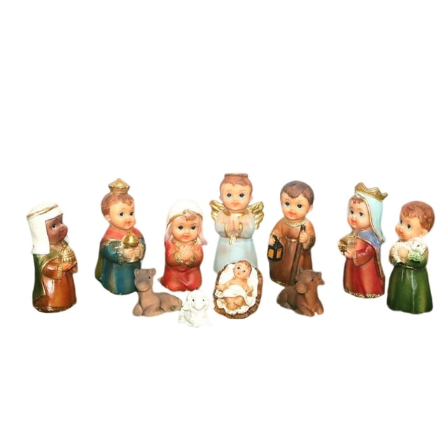 Figuras de La Natividad de La Sagrada Familia Nacimiento de Jesús Regalo de Adorno de Escritorio Religioso , E, unico