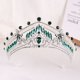 thumbnail image 1 of Zhuge Tiara de boda para novia, diadema de princesa, corona nupcial, joyería para el cabello con diamantes de imitación de cristal, decoración para novia, cumpleaños, graduación, boda (verde), 1 of 4