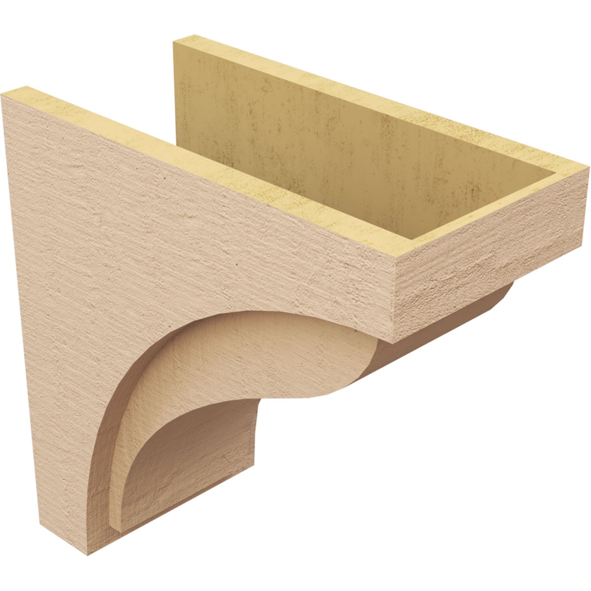8"W x 16"D x 16"H Classic Helena Rough Cedar Woodgrain TimberThane Corbel, Primed Tan