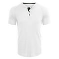 thumbnail image 5 of Hanerdun Men Solid Color T-Shirts Male Short Sleeve Crew Neck Tee White M, 5 of 6