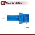 thumbnail image 4 of Conector de Tubería Recta de Rosca Macho de Manguera de Plástico 0.5" 1/2"G Azul 10 Pcs, 4 of 7