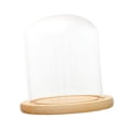 thumbnail image 1 of 3xCúpula De Visualización De Vidrio Transparente Con Base De Madera LED Soporte Para Micropaisaje E 12x12cm Sunnimix Cúpula transparente con base de madera, 1 of 8