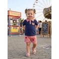 thumbnail image 6 of BemeyourBBs Toddler Baby Boy Back To School Outfit Kids Boys Kindergarten Outfits Baby Boy Summer Clothes Pencil Apple Embroidered Plaid Button Collared Short Sleeve Shirt and Pockets Shorts Set, 6 of 9