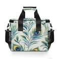 thumbnail image 7 of FORMRS Insulated Cooler Bag 24 Cans Capacity Soft Leakproof Lunch Box with Side Pockets, Peacock Feather, 7 of 7