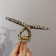 thumbnail image 5 of rench Retro Cloth Vintage Leopardo Parte posterior de la cabeza Tiburón Clip Mujer Garra para el cabello Accesorios para el cabello Clip-2pack, 5 of 5