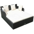 thumbnail image 1 of Giantex Rattan Daybed Patio Loveseat Sofa Set , Wicker Patio Furniture w/Padded Cushion & and Sturdy Foot, White, 1 of 8