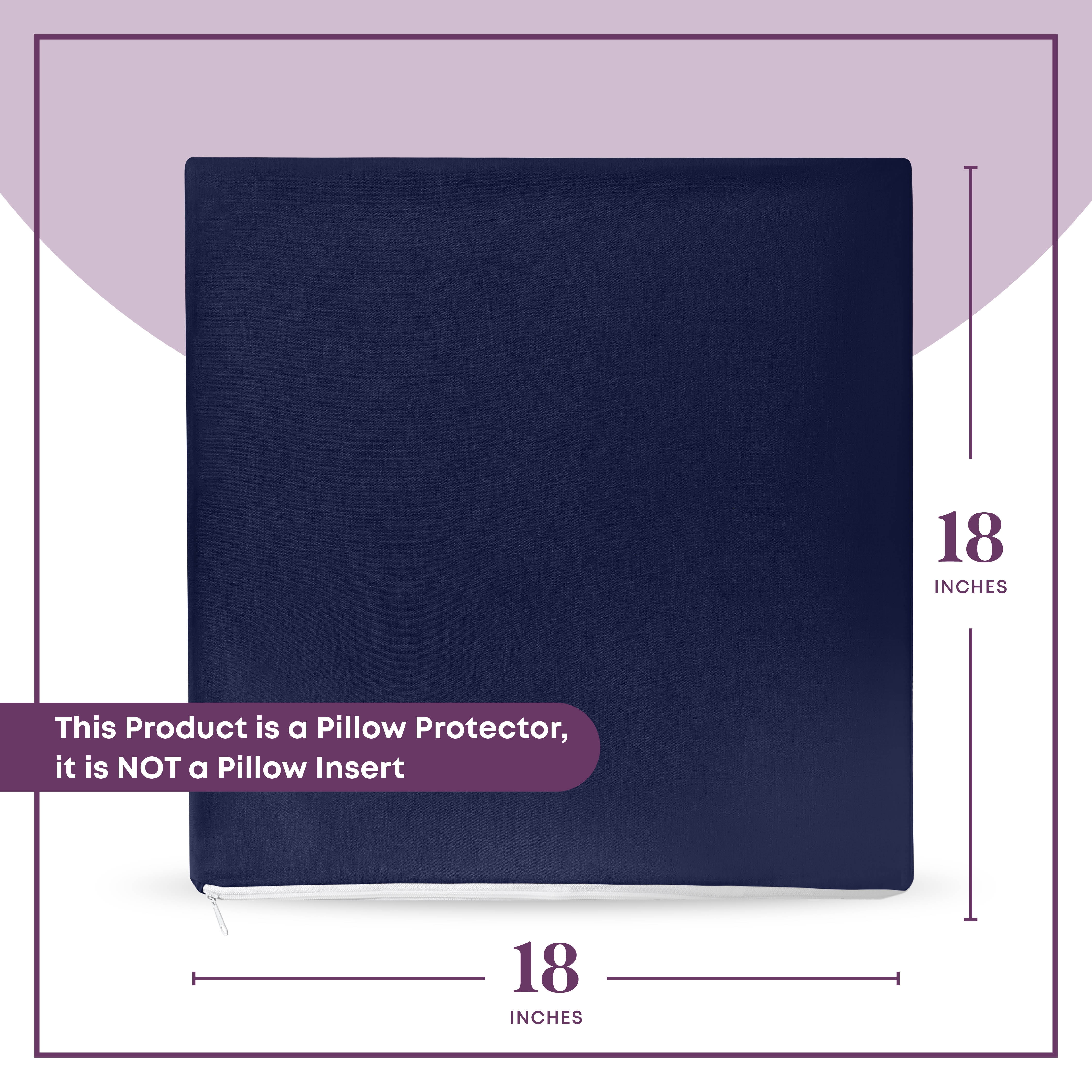 CIRCLESHOME Throw Pillow Protectors - 100% Cotton Breathable Pillowcases - 18 X 18 Square Pillowcases - Protects Pillows from Dirt, Dust and Debris (Square Pillow - 4 Pack- 18x18)