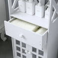 thumbnail image 5 of Topcobe High Storage Cabinet, PVC Bathroom Floor Cabinet, Free Standing Side Storage Organizer Unit with Double Door and Drawers, 5 of 7